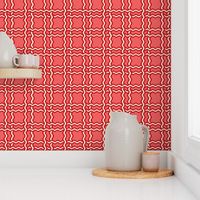 squiggle plaid 2 - melon red