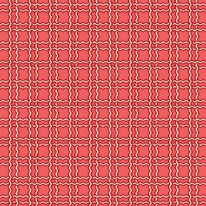 squiggle plaid 2 - melon red