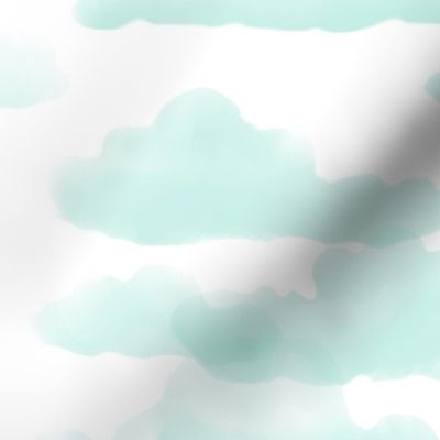 Translucent Clouds - mint watercolor