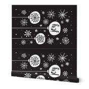 Joy Ornament Christmas Tea Towel - Black