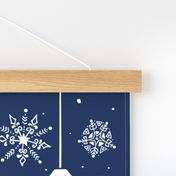 Joy Ornament Christmas Tea Towel - Navy Blue