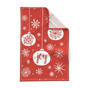 Joy Ornament Christmas Tea Towel - Red