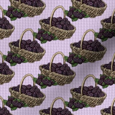 Blackberry Basket - Lavender Gingham - Medium Scale
