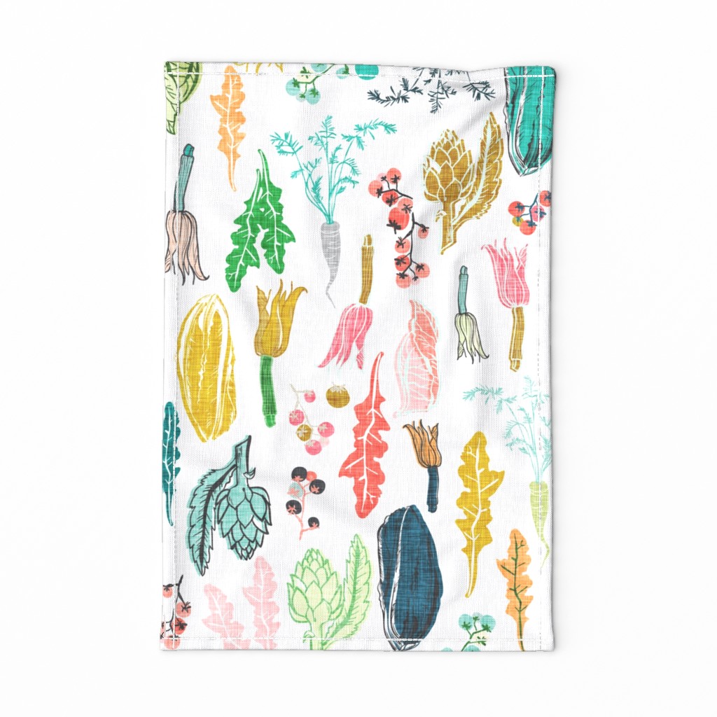 vegetales tea towel 