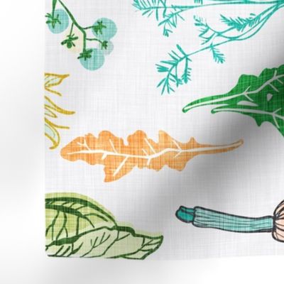 vegetales tea towel 