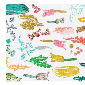 vegetales tea towel 