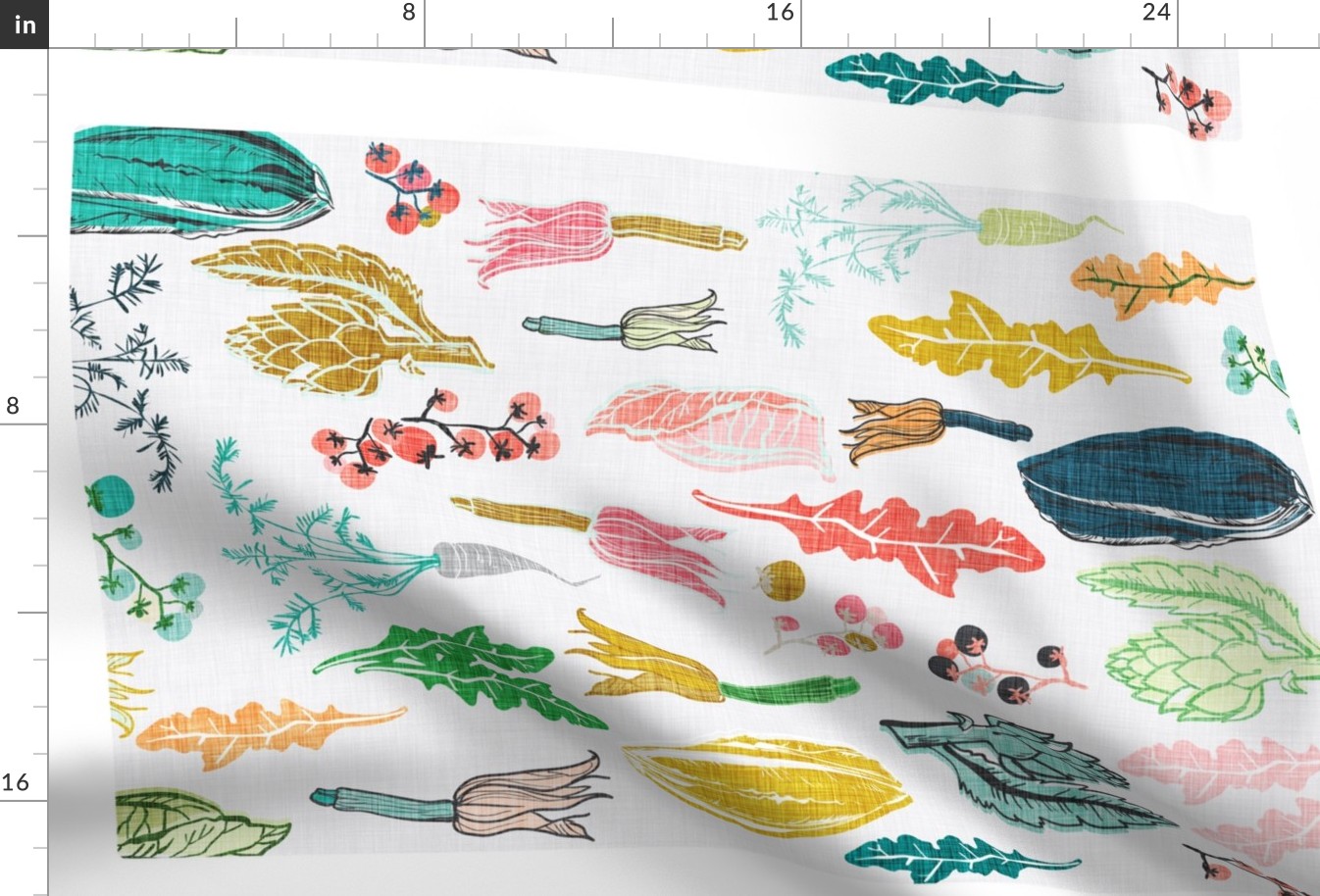 vegetales tea towel 