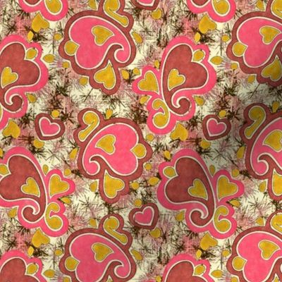 Antique hearts paisley