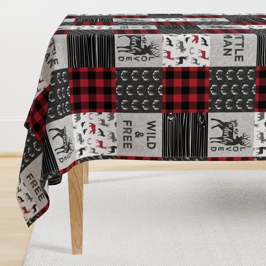 Wild&Free/Deerly Loved Little Man Patchwork Wholecloth- C11 Plaid