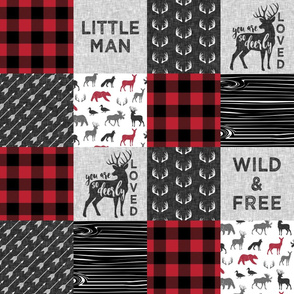 Wild&Free/Deerly Loved Little Man Patchwork Wholecloth- C11 Plaid