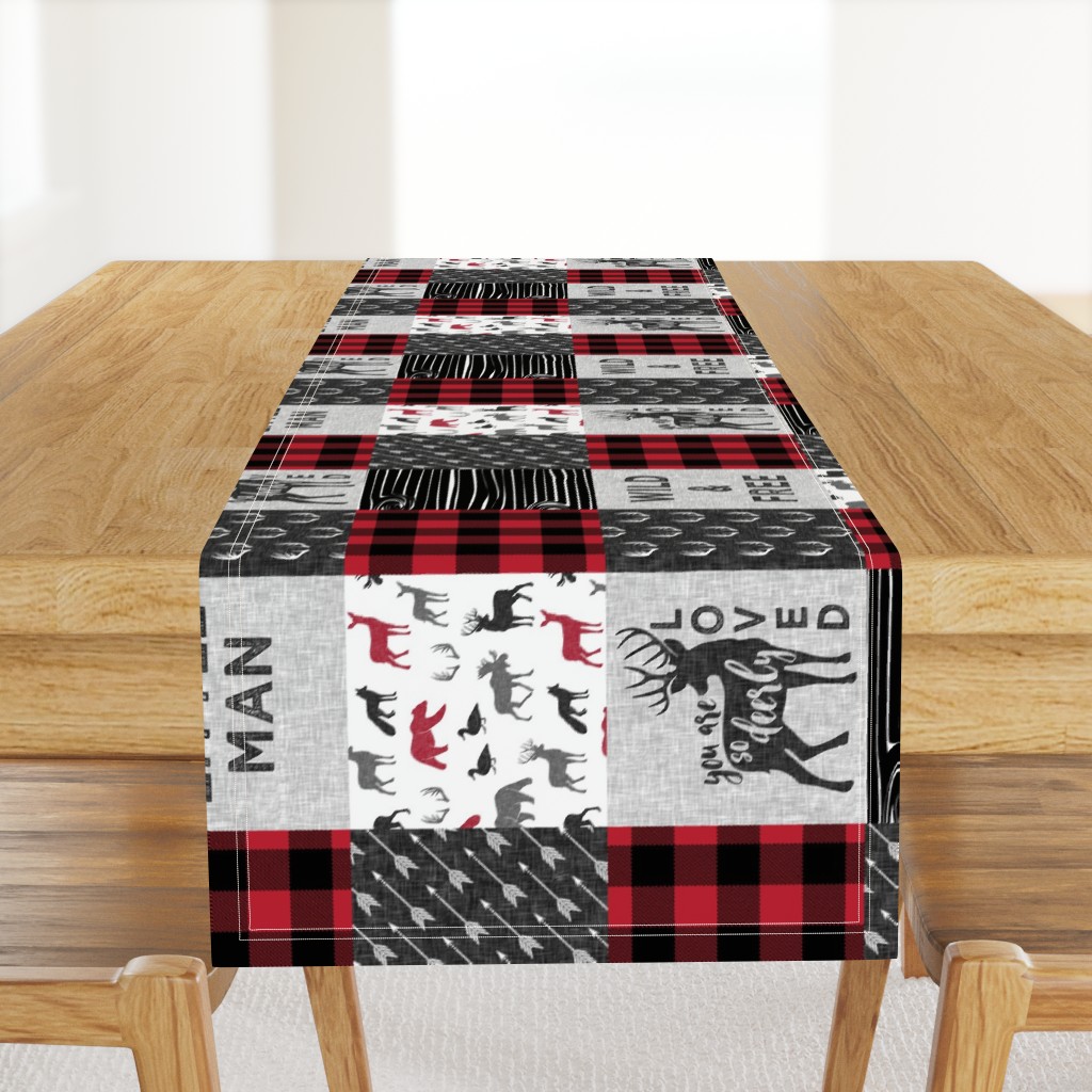 Wild&Free/Deerly Loved Little Man Patchwork wholecloth - C11 Plaid(90)