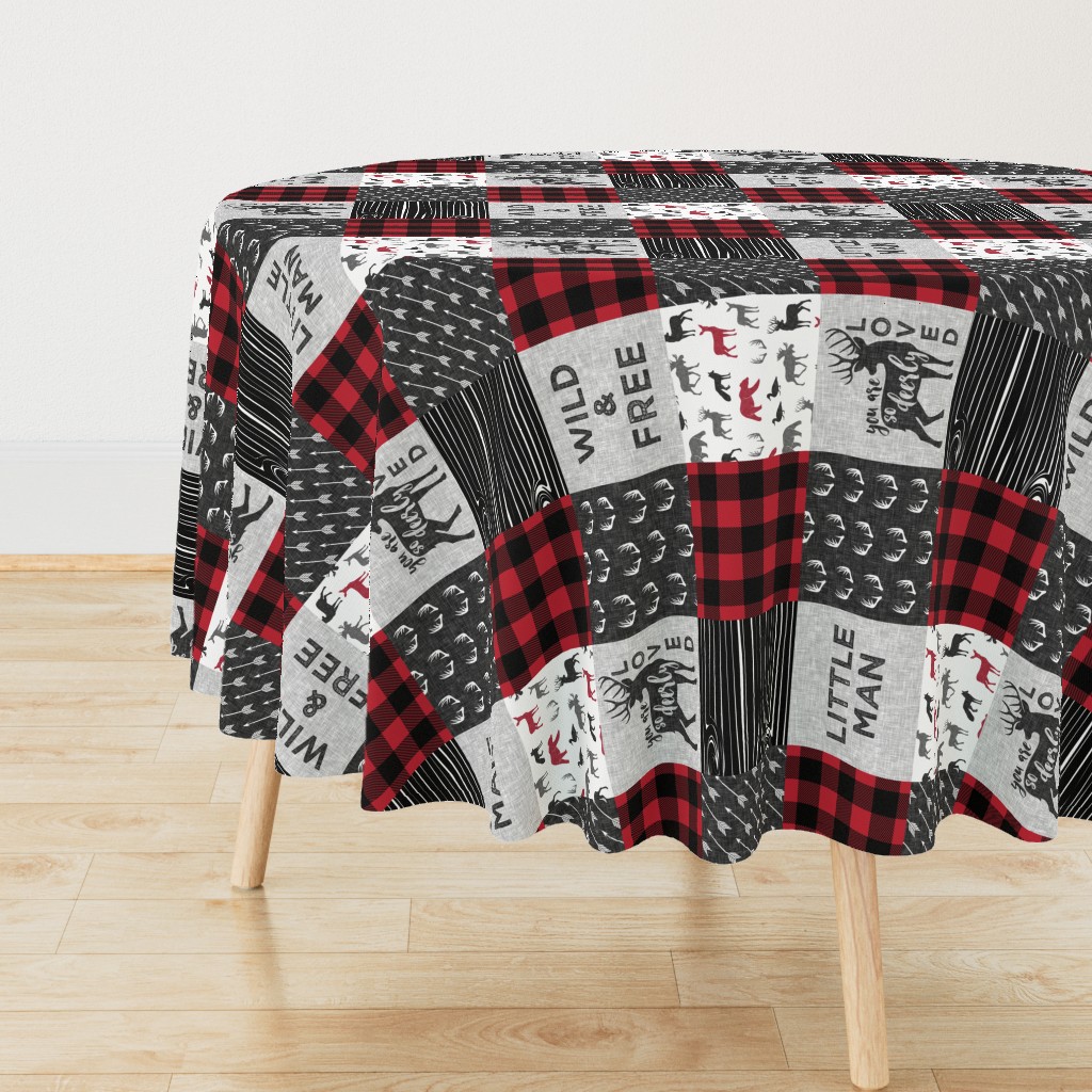 Wild&Free/Deerly Loved Little Man Patchwork wholecloth - C11 Plaid(90)