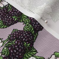Blackberries and Flowers - Lavender Weave - Small Scale