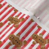 (small scale) gingerbread man on red stripes