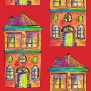 THE RAINBOW BRIGHT HOUSE ON RED PSMGE