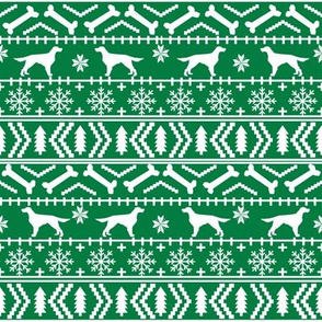 Irish Setter fair isle christmas dog silhouette fabric green