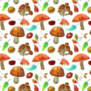 Mushrooms_autumn_watercolor_pattern