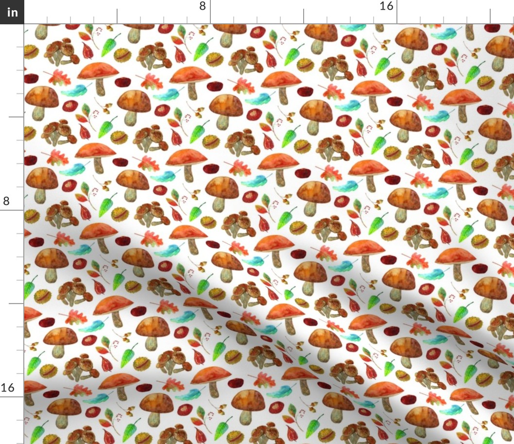 Mushrooms_autumn_watercolor_pattern