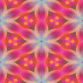 STARS FLOWERS HEXAGON PINK PURPLE CORAL BOHO SUNNY AFTERNOON