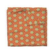 STARS FLOWERS HEXAGON MARIGOLD YELLOW  CORAL BOHO SUNNY AFTERNOON