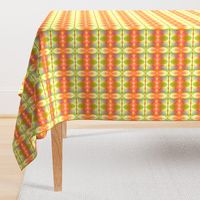 LEAVES ABSTRACT MARIGOLD YELLOW  CORAL BOHO SUNNY AFTERNOON