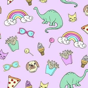 Pizza Party Stickers // Purple Power