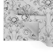 Black And White Skull Damask