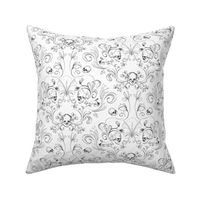 Black And White Skull Damask