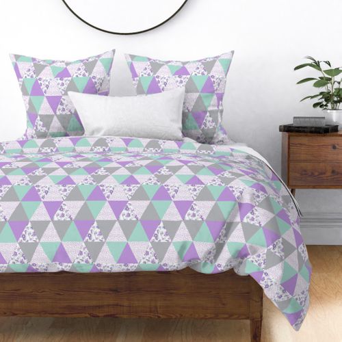 purple floral cheater quilt