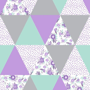 purple floral cheater quilt