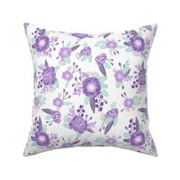 purple floral fabric