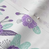 purple floral fabric