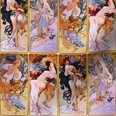 8" The Four Seasons by Alfons Mucha