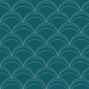 small wave stitch-teal