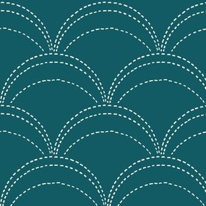 large wave stitch-teal
