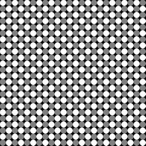 Quarter Inch White and Medium Gray Circles on Black