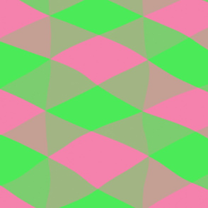 Pink and Green Chevron Abstract