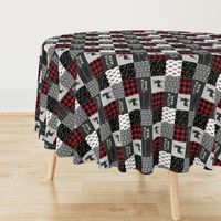 (3" small scale) little man (90) - red and black (buck) quilt woodland