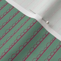 frilly stripe fuschia/mermaid green