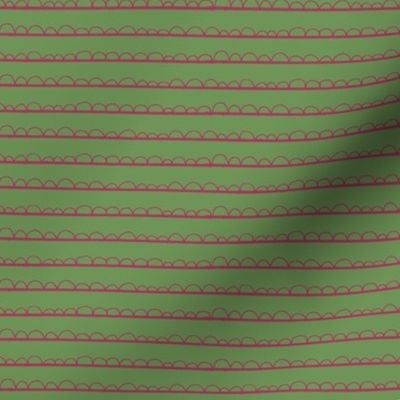 frilly stripe fuschia/green