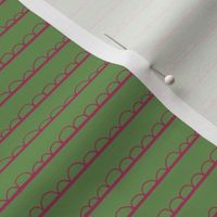 frilly stripe fuschia/green