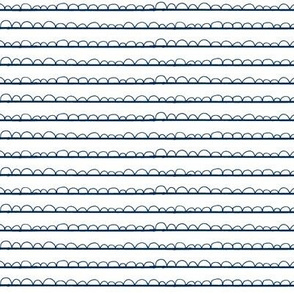frilly stripe white/navy