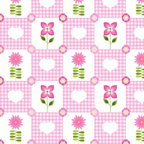 Retro Flowers Garden Pink