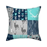 patchwork Deer - light teal/aqua custom color