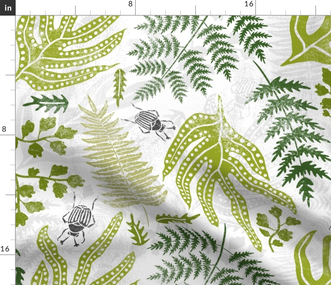 Fernery Block Print Style