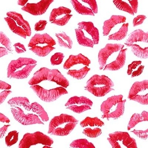 Love Lips // Red - Valentine's Day, Fabric | Spoonflower