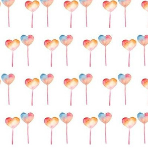 Heart Lollipops Watercolor