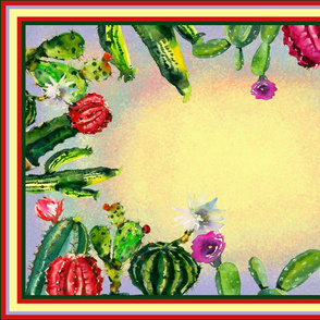 FQ CACTUS PANEL FOR PLACEMAT TEA TOWEL