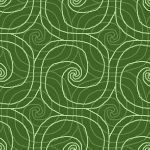 Green Overlapping Spirals