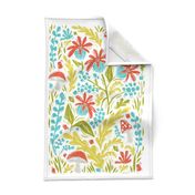 Botanical Forest Block Print Tea Towel